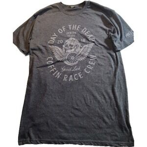 2018‎ Day Of The Dead Denton, Texas T Shirt Coffin Race Crew